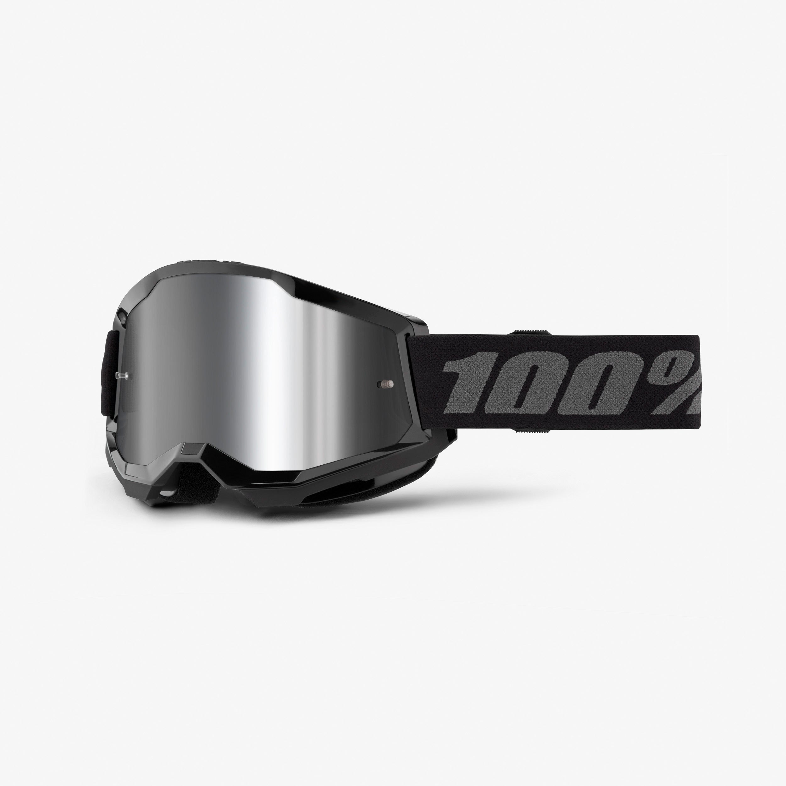 100% Strata 2 Goggle Black Frame/Silver Mirror Lens