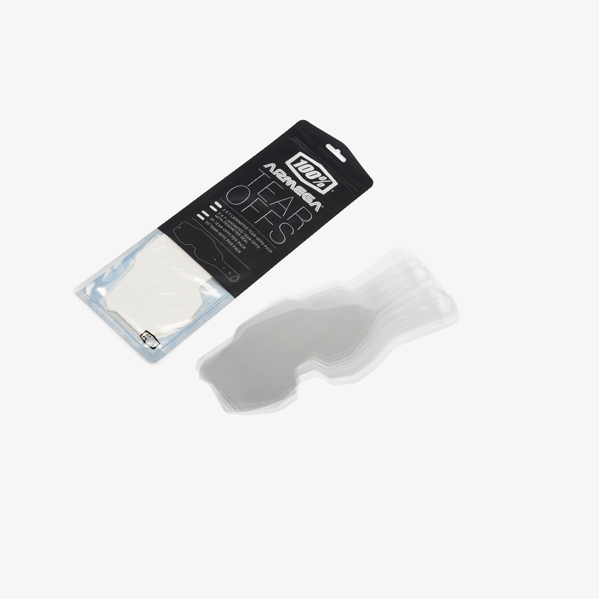 100% Armega/ARmatic Goggle Tear-Offs 50 Pack Standard Clear