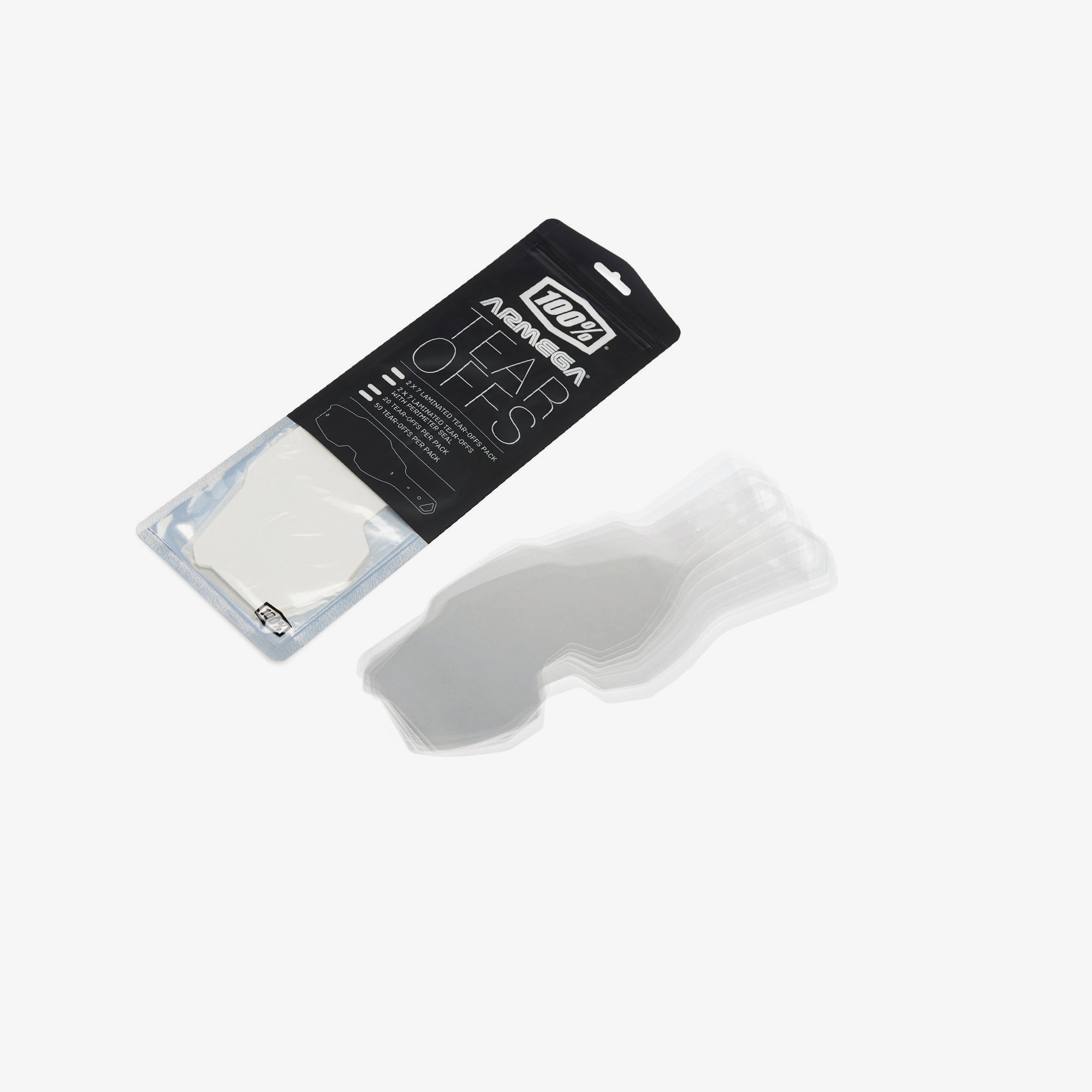 100% Armega/ARmatic Goggle Tear-Offs 20 Pack Standard Clear