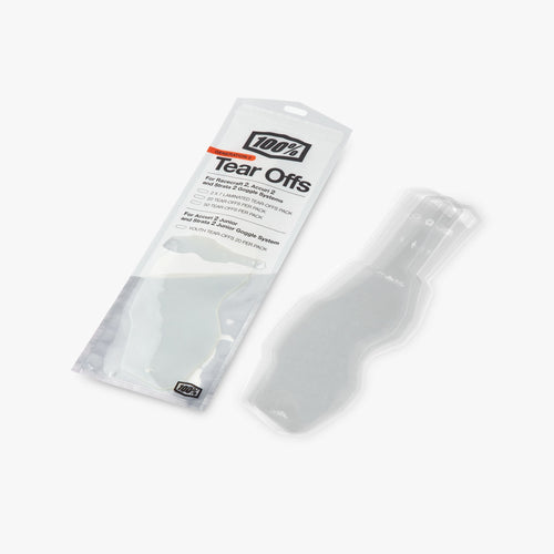 100% Accuri 2/Racecraft 2/Strata 2 Goggle Tear-Offs 20 Pack Standard Clear