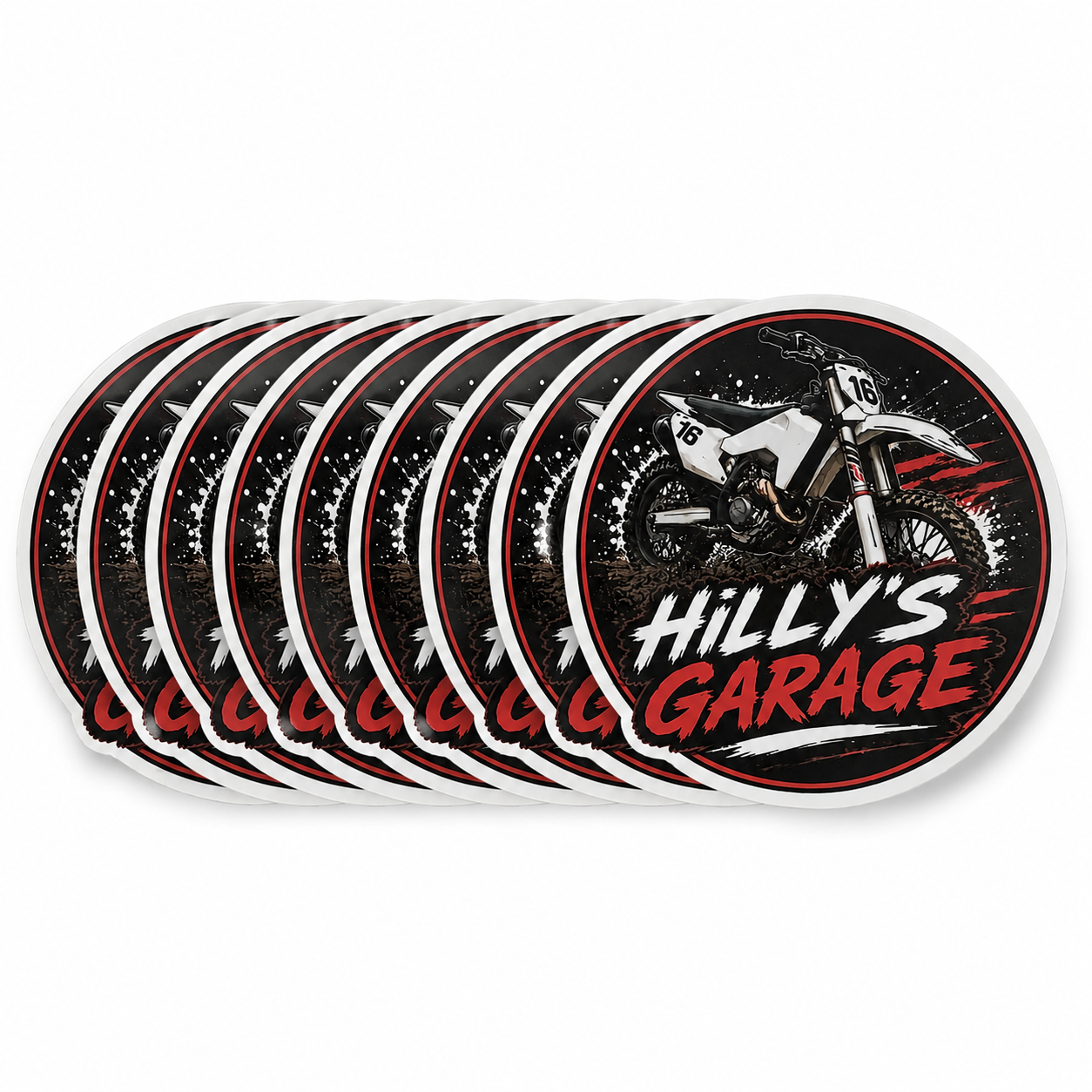 Hilly's Garage Decal Pack - 10 Premium Vinyl Stickers