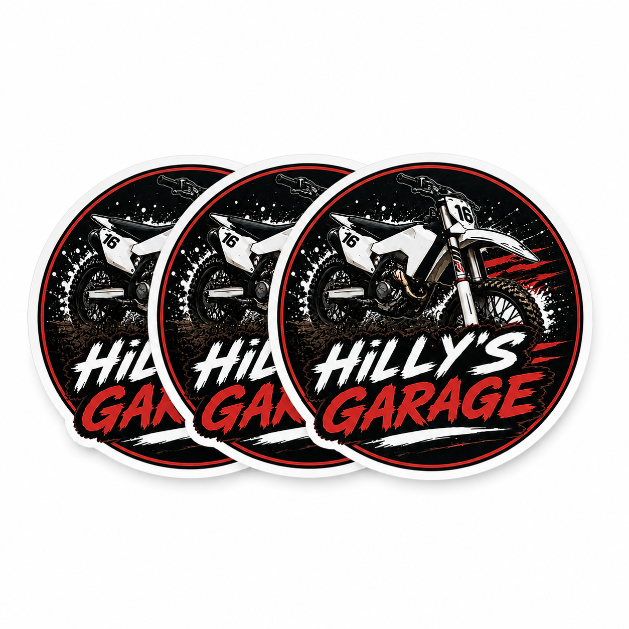Hilly's Garage Decal Pack - 3 Premium Vinyl Stickers