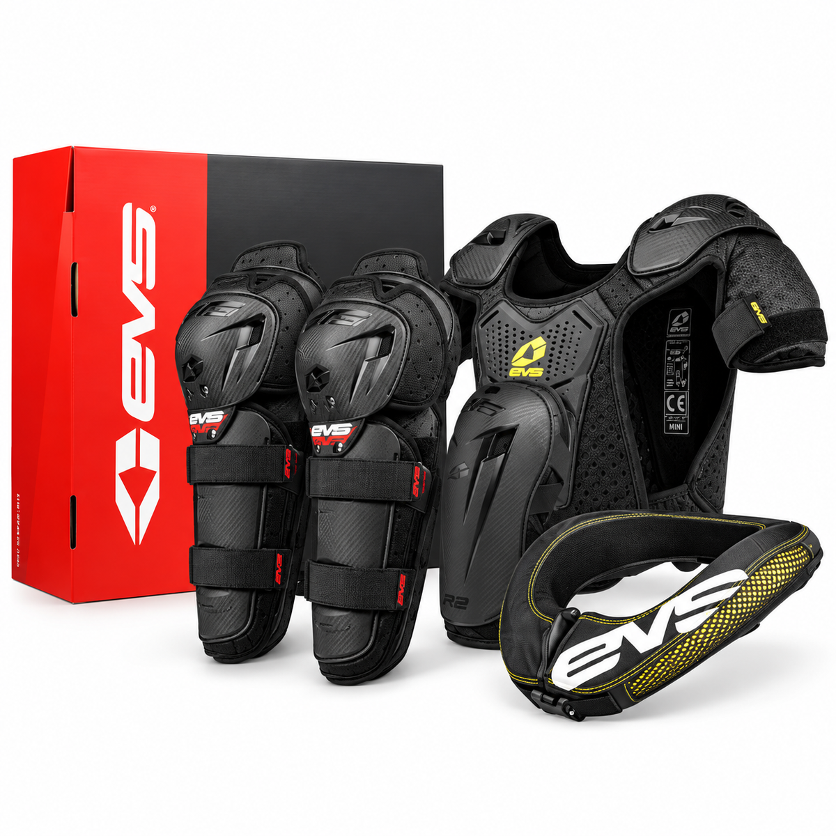 EVS Slam Combo(Option Knee/ Option Elbow/ R2 Collar/ Bantam Deflector) Black - Mini