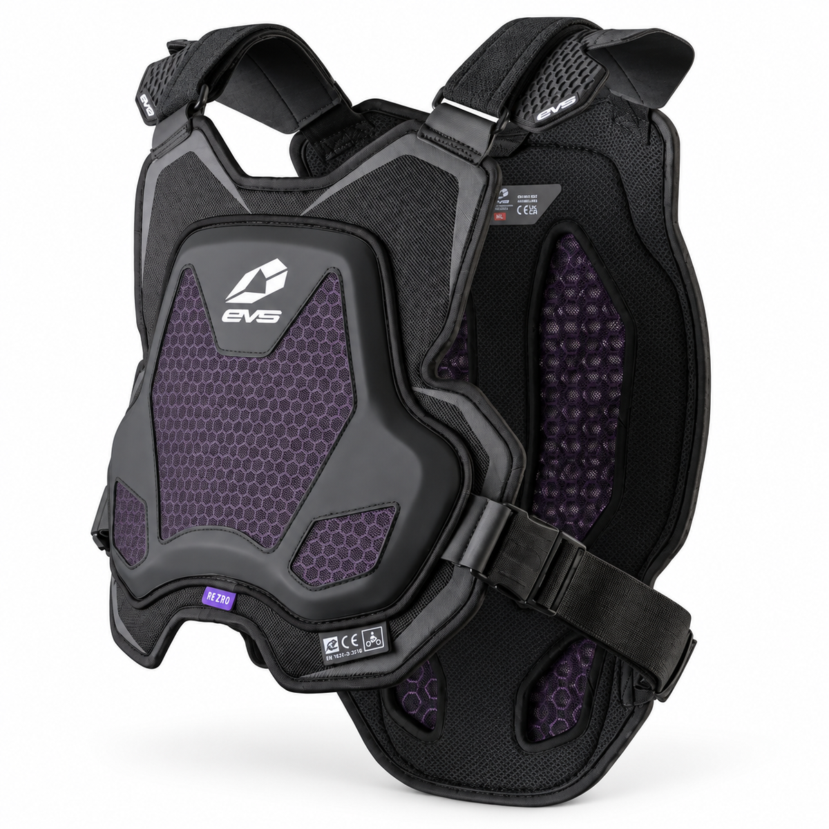 EVS Evo Chest Protector Adult W/RE ZRO Black - Medium/Large
