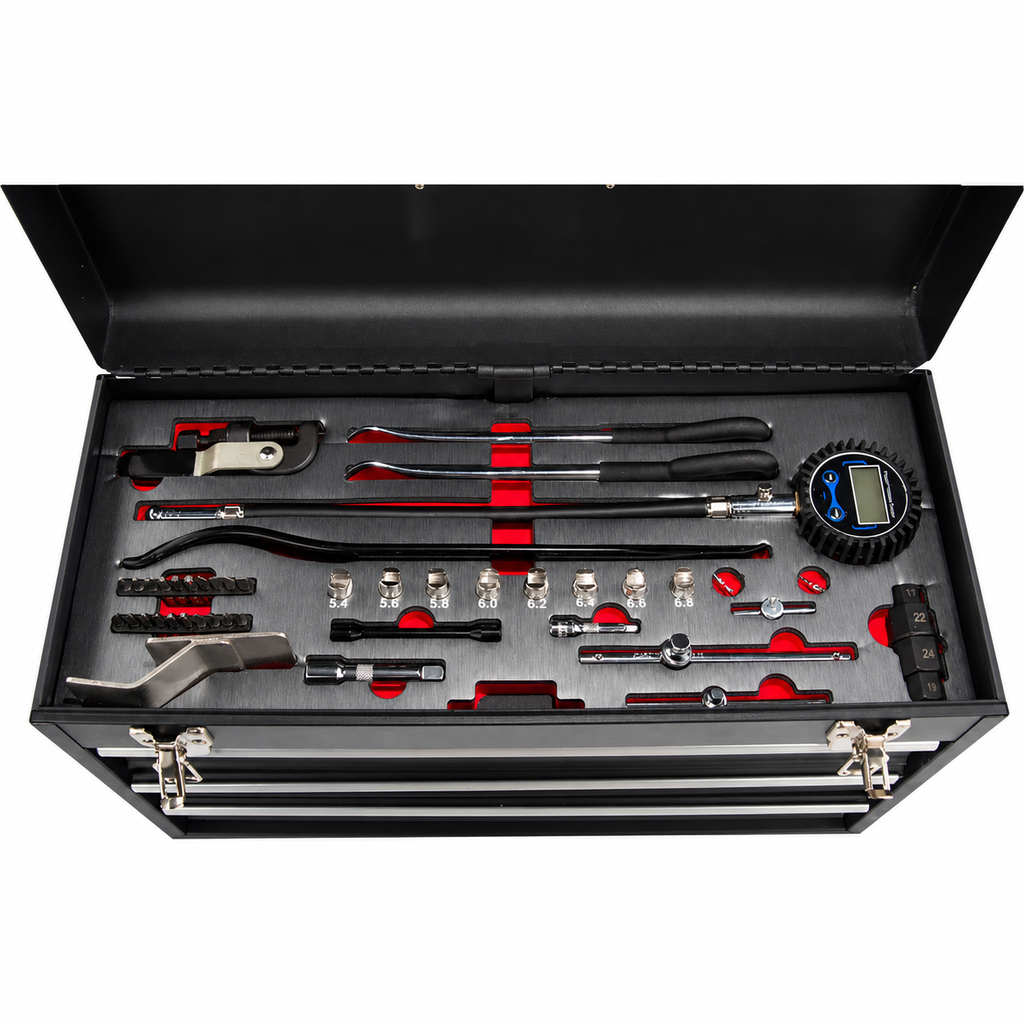 BikeMaster 3 Drawer Toolbox with 129 Piece Tool Set