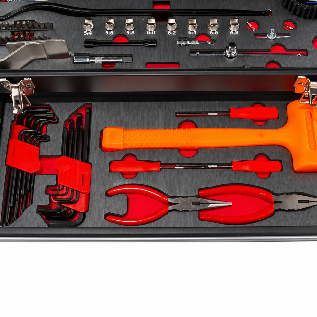 BikeMaster 3 Drawer Toolbox with 129 Piece Tool Set