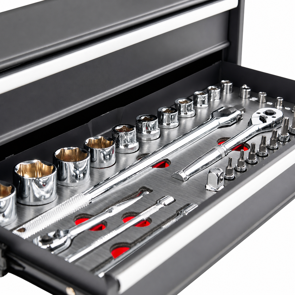 BikeMaster 3 Drawer Toolbox with 129 Piece Tool Set