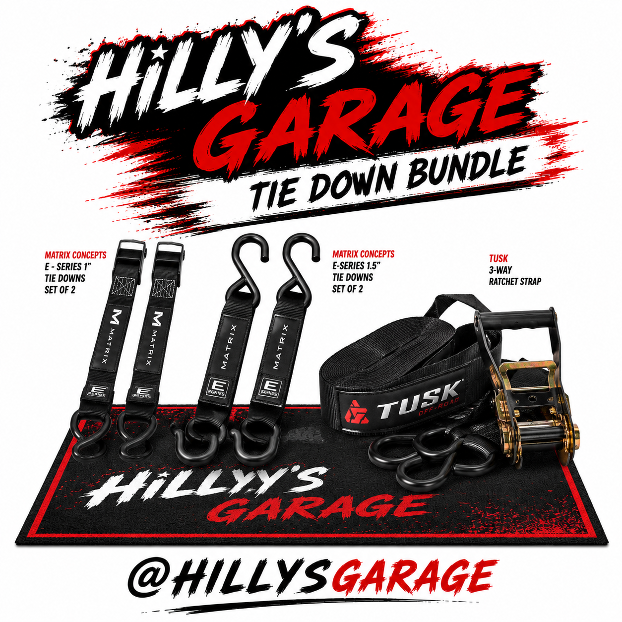 Hilly's Garage Tie Down Bundle